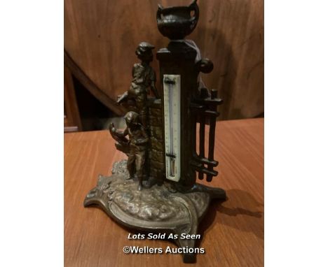 *BRONZE NEGRETTI AND ZAMBRA THERMOMETER / LOCATED AT VICTORIA ANTIQUES, WADEBRIDGE, PL27 7DD