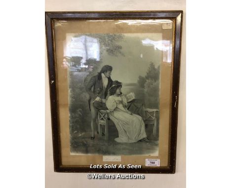 *FRAMED AND GLAZED PRINT OF 'A LOVE LETTER', 53 X 68CM / LOCATED AT VICTORIA ANTIQUES, WADEBRIDGE, PL27 7DD