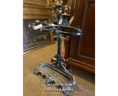 *VICTORIAN CAST IRON STICK STAND, 72CM HIGH / LOCATED AT VICTORIA ANTIQUES, WADEBRIDGE, PL27 7DD