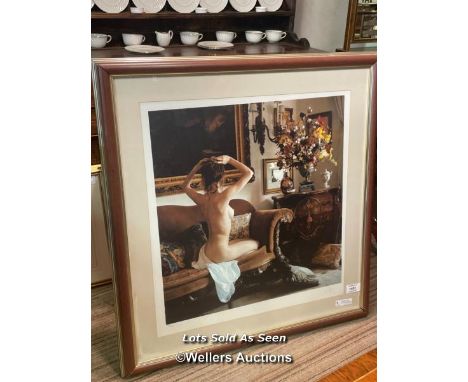 *FRAMED AND GLAZED LIMITED EDITION PRINT OF A NAKED LADY 241/295 BY D. HOFFMAN, 101 X 106CM / LOCATED AT VICTORIA ANTIQUES, W