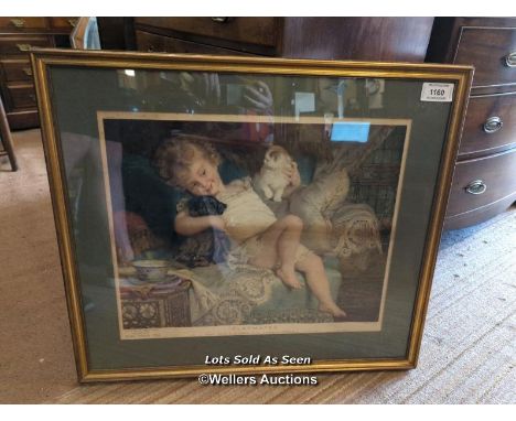 *FRAMED AND GLAZED PRINT 'PLAY MATES' BY PEARS, 60 X 50CM / LOCATED AT VICTORIA ANTIQUES, WADEBRIDGE, PL27 7DD