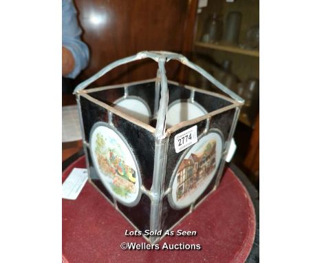 *STAINED GLASS LEAD LINED LAMP SHADE  / LOCATED AT VICTORIA ANTIQUES, WADEBRIDGE, PL27 7DD
