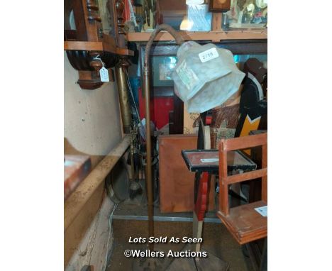 *ANGLE POISE LAMP WITH GLASS SHADE  / LOCATED AT VICTORIA ANTIQUES, WADEBRIDGE, PL27 7DD