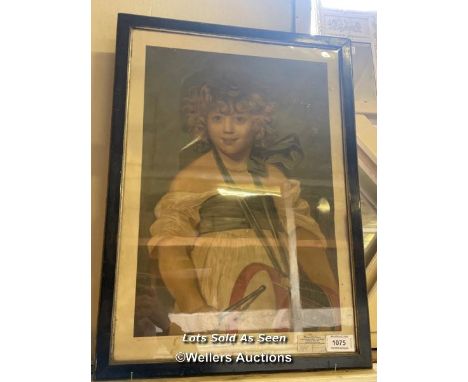 *FRAMED AND GLAZED PRINT CALLED 'THE LITTLE MISCHIEF', 58 X 73CM / LOCATED AT VICTORIA ANTIQUES, WADEBRIDGE, PL27 7DD