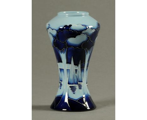 A Moorcroft blue Sails vase, Limited Edition 64/150 by Paul Hilditch.  Height 17 cm (see illustration).  CONDITION REPORT: Fi