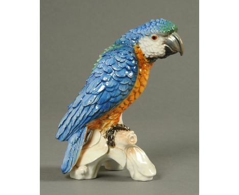 A Bing & Goebel parrot, polychrome.  Height 22 cm. CONDITION REPORT: This figure is in first class condition with no damage, 