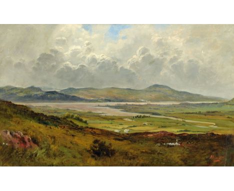 B Bland, oil on canvas, topographical view of The River Kent Estuary.  40 cm x 64 cm. CONDITION REPORT: The painting has one 