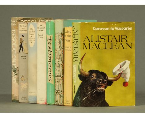 Seven volumes, including Patrick O'Brian hardback First Editions and Alistair McLean First Edition (see illustration).