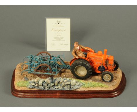 A Border Fine Arts 111A tractor and harrow, with certificate and box.  