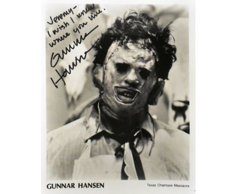 Estate of Jeremy Bulloch - Texas Chainsaw Massacre - Gunnar Hansen (d.2015) - autographed 8x10" black and white photograph of