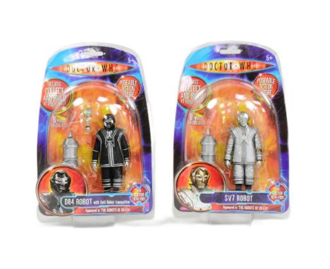Doctor Who - Character Options - x2 ' Robots Of Death ' Fourth Dr boxed action figures ' D84 Robot ' and ' SV7 Robot '. Seale