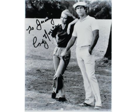 Estate of Jeremy Bulloch - Caddyshack - Cindy Morgan - autographed 8x10" black and white photograph from the movie, showing M