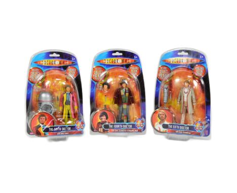 Doctor Who - Character Options - a collection of x3 2004 factory sealed Dr Who action figures - The Fourth Doctor 'With Sonic