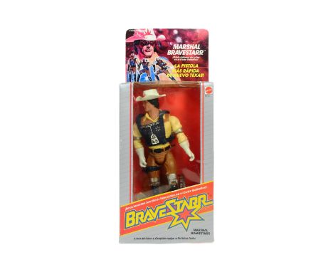 Bravestarr - Mattel - an original vintage 1988 Spanish variation MISB action figure 'Marshal Bravestarr.' Appears fully facto