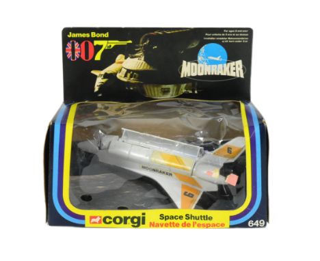 James Bond 007 - vintage Corgi made Moonraker 'Space Shuttle,' boxed diecast model No.649. Complete with satellite. Appears g
