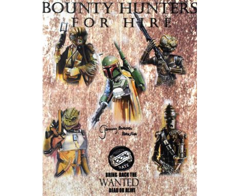 Estate of Jeremy Bulloch - Star Wars - Boba Fett Art 'Bounty Hunters For Hire' - Jeremy Bulloch (1945-2020) - autographed lar