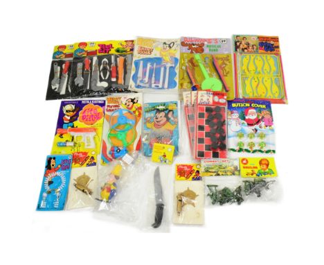 Rack Pack Toys - a collection of assorted vintage c1970s rack pack ex-shop-stock toys. Includes: Bullwinkle's Musical Band, L