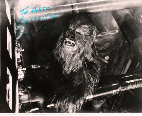 Star Wars - Peter Mayhew (1934-2019 Chewbacca) - autographed vintage black and white 8x10" photograph from the The Empire Str