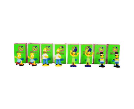 The Simpsons - a collection of x8 vintage 1990s ceramic figurines to include variations of Bart, Homer and Marge. Boxed.