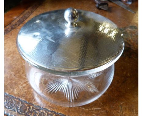 A Large Cut Glass and London Silver Covered Bowl with finial