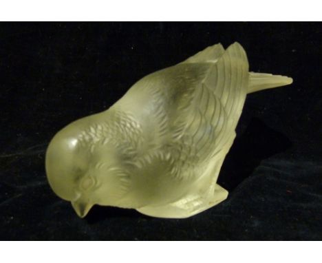 A Lalique Glass Model of a Bird marked R. Lalique, 7.5 cms tall