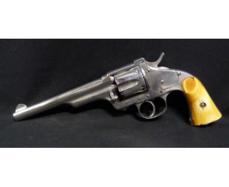 A Merwin & Hulbert Double Action Revolver in Cal .44 M&H and Stamped on Left Side of Frame, 7" Brl, nickel plated O.A (refini