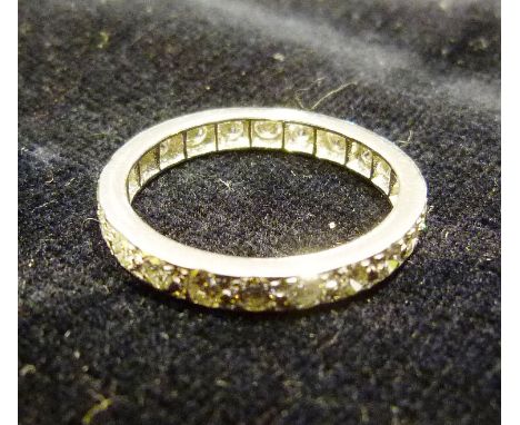 An 18ct. White Gold Diamond Set Full Eternity Ring, approximately 1.25 ct.