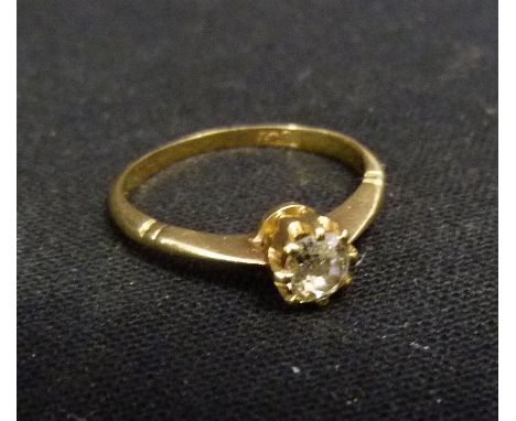 An 18ct. Gold Solitaire Diamond Ring, approximately 0.25 ct.