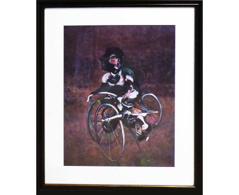FRANCIS BACON 'A portrait of George Dyer riding a bicycle', lithograph, Maeght Editeur Paris, 85cm x 65cm, framed and glazed.