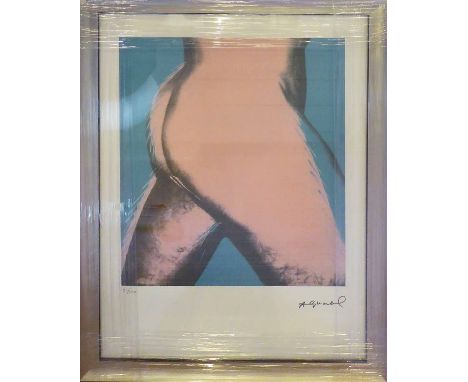ANDY WARHOL 'Man's tight', offset lithograph numbered ed of 100, from Leo Castelli Gallery, 61cm x 43cm, framed.