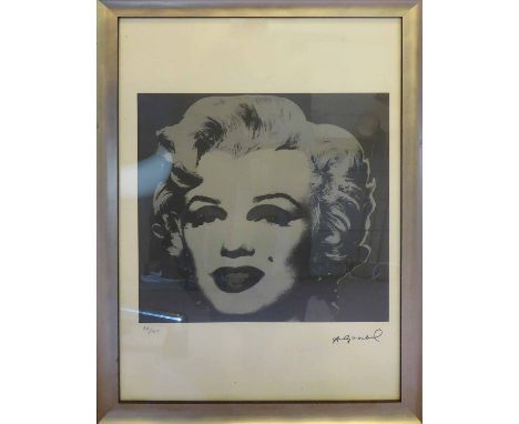 ANDY WARHOL 'Marilyn', offset lithograph numbered ed of 100, from Leo Castelli Gallery, 61cm x 43cm, framed.