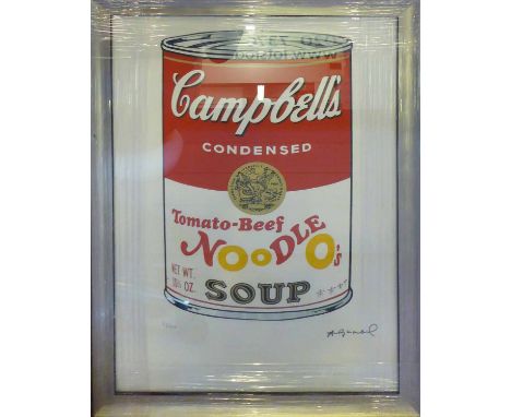 ANDY WARHOL 'Tomato Beef Noodleo's', lithograph, numbered ed of 1000, from Leo Castelli Gallery New York, 61cm x 43cm, framed