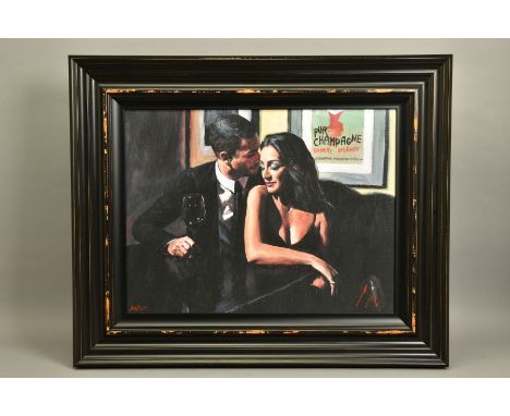FABIAN PEREZ (ARGENTINA 1967) 'PROPOSAL AT HOTEL DU VIN' male and female figures in a bar, signed limited edition print with 