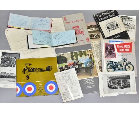 A SMALL BOX OF EPHEMERA, to include two autograph books with 1960's cricketers including Gary Sobers and Australian cricket t