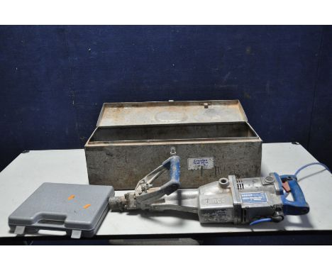 A KANGO TYPE 950 ROTARY HAMMER 240v in steel case with various bits and a case of SDS bits and chisels (2)