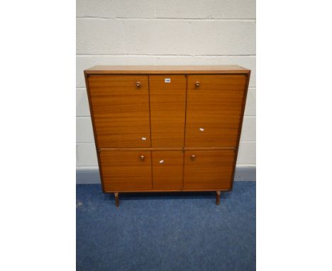 A BEAVER AND TAPLEY MULTI-WIDTH CABINET, the doors enclosing various shelves, width 99cm x depth 29cm x height 101cm (conditi