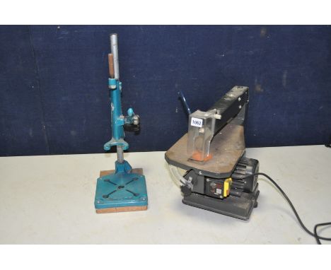 A PERFORMANCE POWER SS16-4 ELECTRIC SCROLL SAW (PAT pass and working - breather pipe broken) and a vintage Black and Decker d