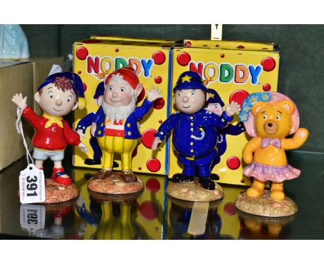 A SET OF FOUR BOXED ROYAL WORCESTER NODDY CHARACTERS, comprising 'Noddy', 'Big-Ears', 'Mr Plod' and 'Tessie Bear' (4) (condit