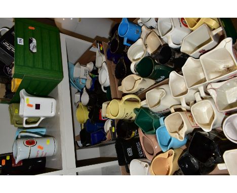 FOUR BOXES OF ADVERTISING JUGS, mainly tobacco and alcohol brands to include Bell's Scotch Whisky, Beefeater Gin, Johnnie Wal