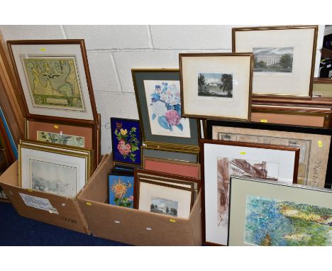 PAINTINGS AND PRINTS etc to include a watercolour of foliage and flowers signed R. Fleming '98, oil on canvas of a Hungarian 