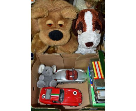 A QUANTITY OF UNBOXED AND ASSORTED PLAYWORN DIECAST VEHICLES, to include Corgi Toys Austin A40, No 216 and two tone blue, 'Th