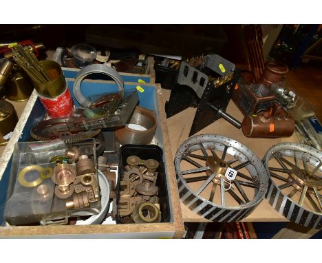 A QUANTITY OF ASSORTED PARTS FOR A LIVE STEAM TRACTION ENGINE, possibly an Allchin ME type, assorted parts to include rear wh