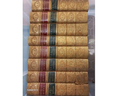 A Set Of Works By Macaulay's, 9leather and gilt binder0 Edited By His Sister Lady Trevelyan, London 1866.[Some Shelf ware age