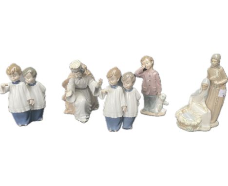 A collection of religious nao figurines [some damaged] 