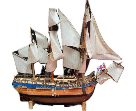 A Ship model HMS ENDEAVOUR, the expedition ship of James Cook [78x74cm]