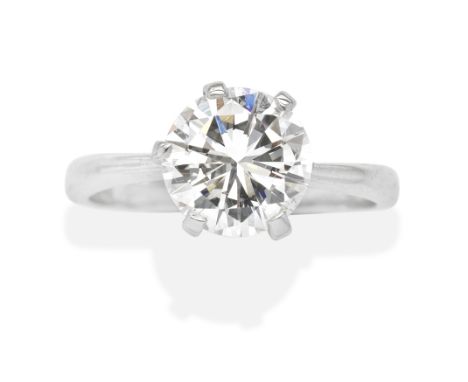 DIAMOND SINGLE-STONE RINGThe brilliant-cut diamond, weighing 1.85 carats,  ring size approx. K½Footnotes:AnchorCert: G colour