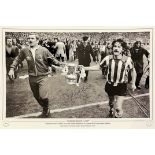 Football, Bobby Kerr signed 12x18 black and white photograph picturing Kerr and Sunderland Coach