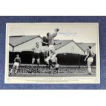 Harry Gregg signed 16x12 Manchester United v Wolves 1958 black and white print. Manchester United'