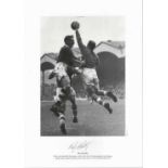 Roy Bentley signed 16x12 black and white print. Chelsea centre forward Roy Bentley enjoys a mid-