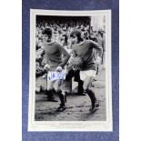 Willie Morgan signed 16x12 Manchester United 1970 FA Cup black and white print. Manchester United'